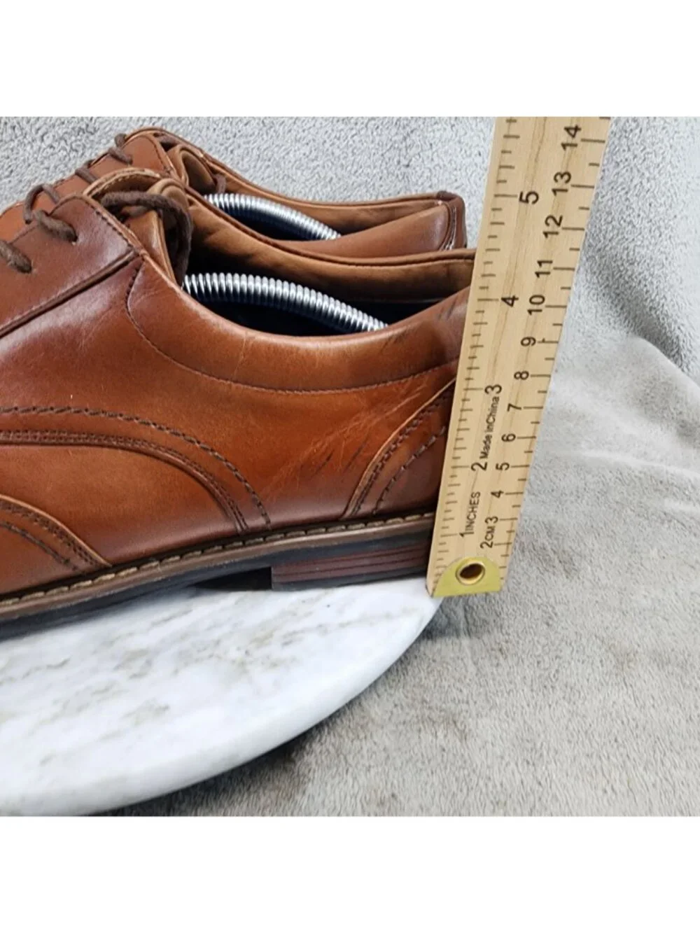 Nunn Bush Shoes Mens Size 12 Centro Flex Brown Leather Lace Up Oxfords *Read*